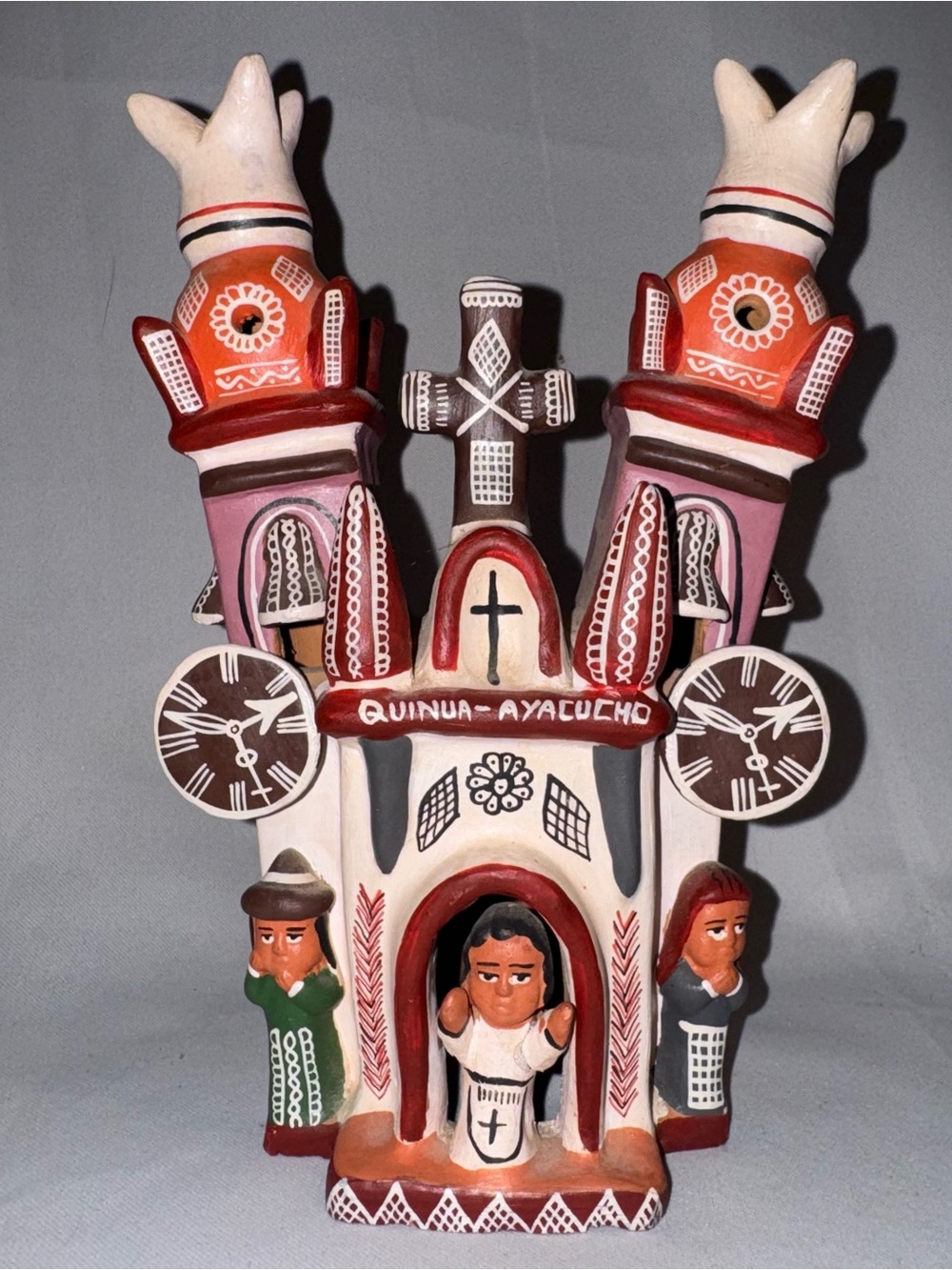 Quinua Ayacucho Peruvian Folk Art Terracotta Church Sculpture Decor